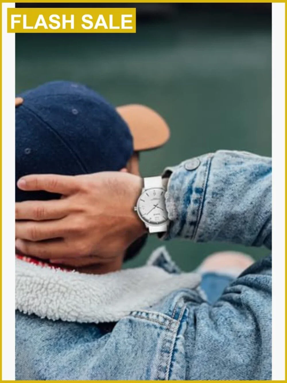 Minimalist Ultra Thin Analog Quartz Wrist Watch for Men Silicone Strap Water